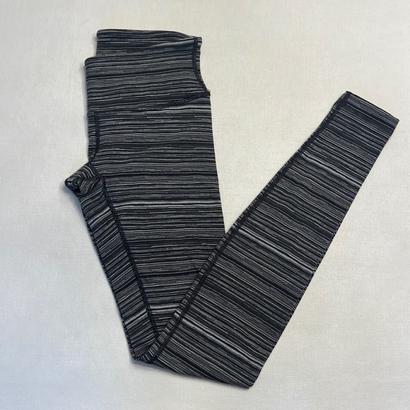 Lululemon Wunder Under Pant III Cyber Stripe Deep Coal Black